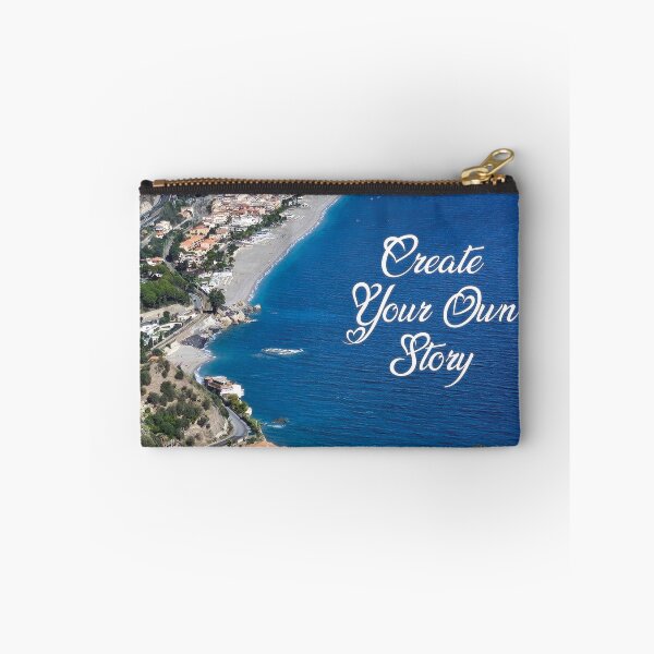 Item preview, Create Your Own Story...Taormina, Sicily, Italy...View from above of the beach and beautiful blue water designed and sold by CHASAcreative.