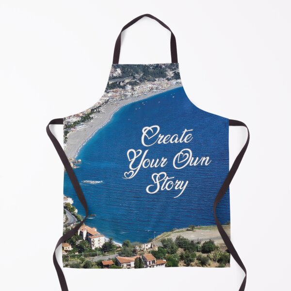 Item preview, Create Your Own Story...Taormina, Sicily, Italy...View from above of the beach and beautiful blue water designed and sold by CHASAcreative.