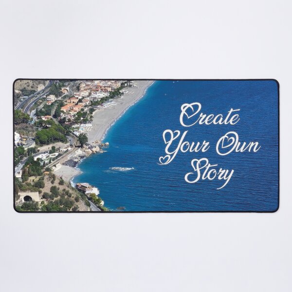 Item preview, Create Your Own Story...Taormina, Sicily, Italy...View from above of the beach and beautiful blue water designed and sold by CHASAcreative.