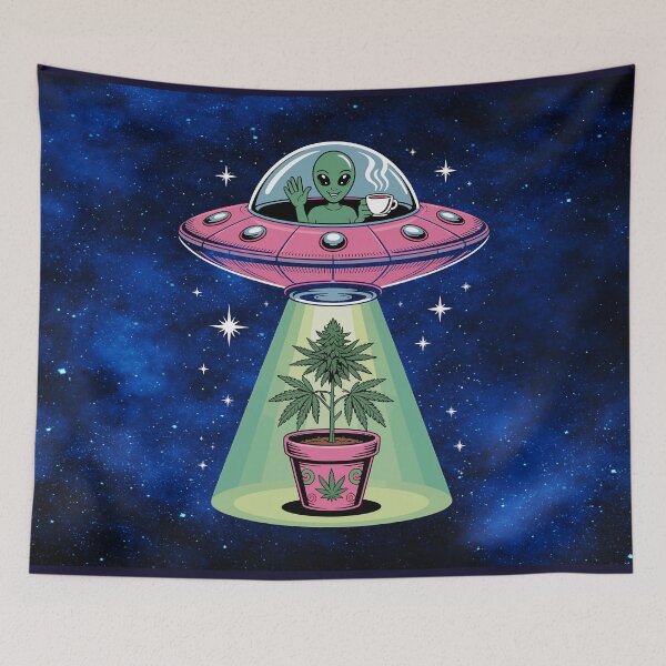 Item preview, “Alien Abduction – Cosmic Cannabis Encounter designed and sold by MysticOzzy.