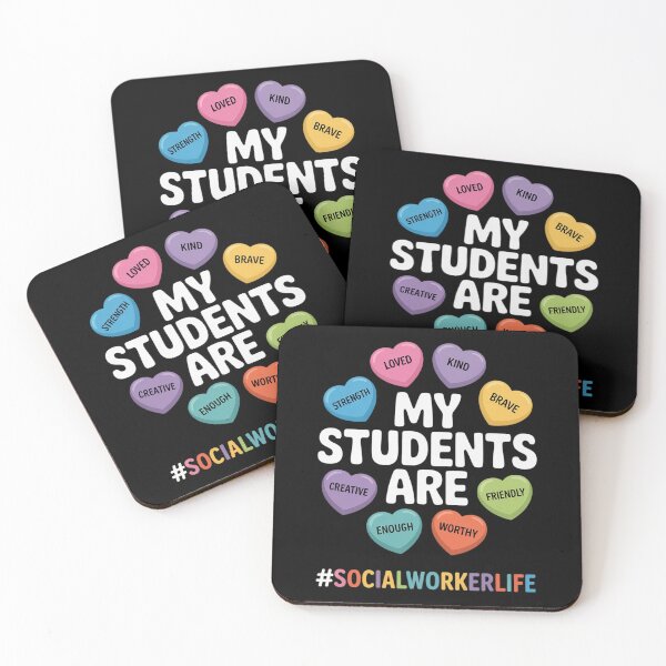 Item preview, Valentine Social Worker Life Affirmations Hearts Teacher designed and sold by TeddyPaintsArt.