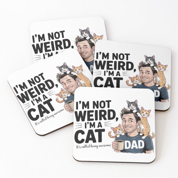 Item preview,  Cat Father Funny | I'm Not Weird, I'm a Cat Dad | Humorous Cat Dad Tee Sticker designed and sold by GeniePixel.