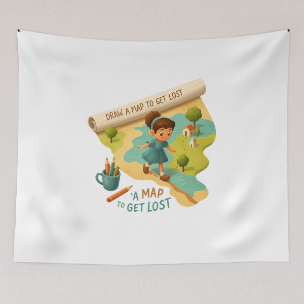Item preview, Draw a Map to Get Lost – Realistic 3D Adventure Illustration T-Shirt Design designed and sold by Gurjeetpixelart.