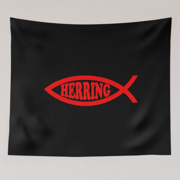 Item preview, Funny Nerdy Logical Fallacy Herring Red Fish Symbol Skeptic Red Text designed and sold by MathWare MathClips.