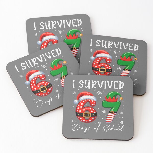 Item preview, I Survived 67 Day of School Funny 67 Xmas Santa Elf Hat Meme designed and sold by KristineLi.