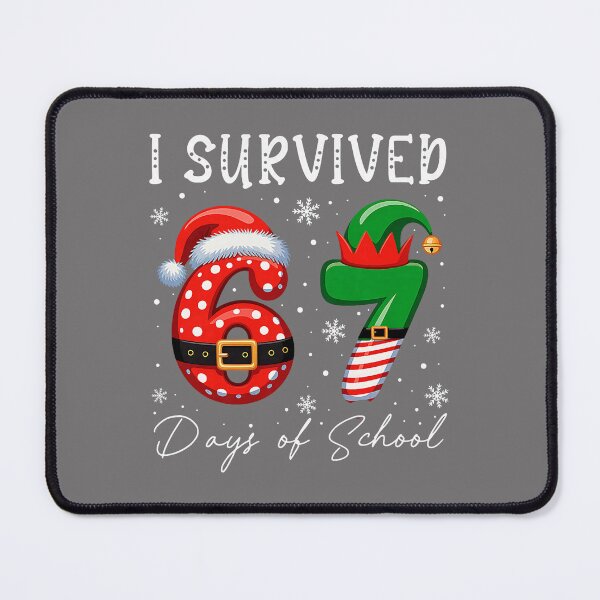 Item preview, I Survived 67 Day of School Funny 67 Xmas Santa Elf Hat Meme designed and sold by KristineLi.