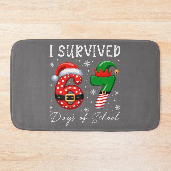 Item preview, I Survived 67 Day of School Funny 67 Xmas Santa Elf Hat Meme designed and sold by KristineLi.