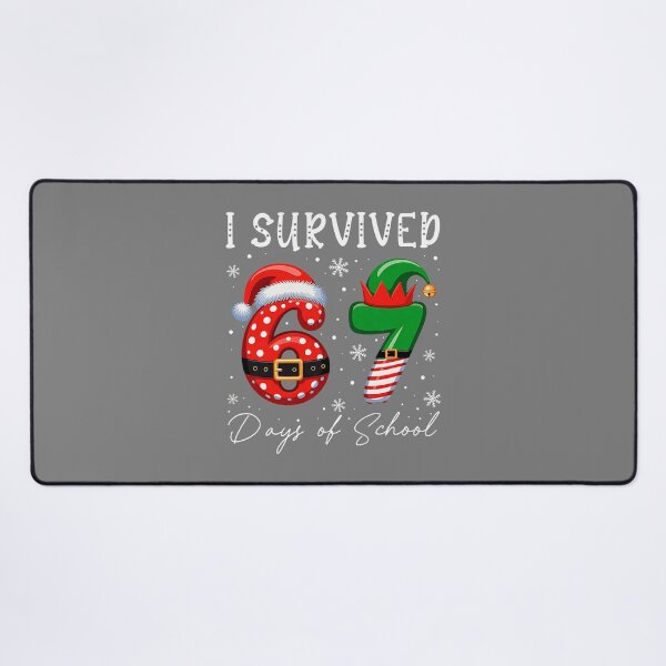 Item preview, I Survived 67 Day of School Funny 67 Xmas Santa Elf Hat Meme designed and sold by KristineLi.