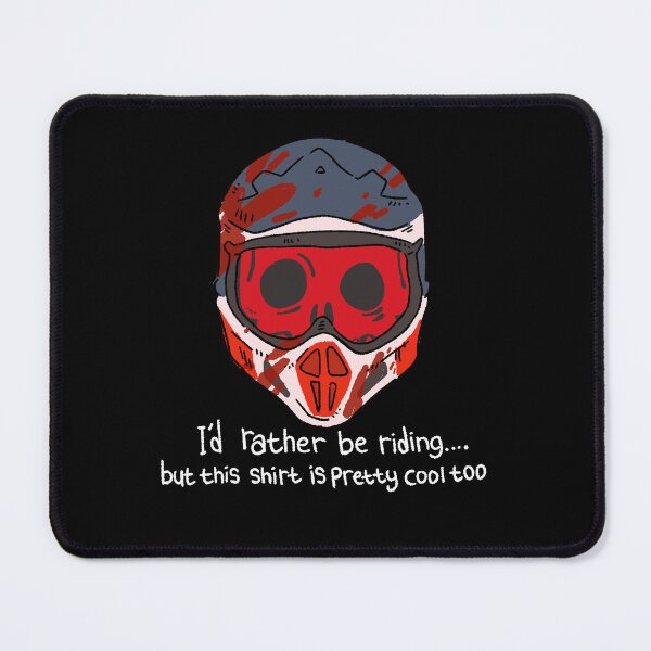 Item preview, "I'd Rather Be Riding" Funny Motocross Skull - Dirt Bike Lover Gift - White designed and sold by RNASstuff.