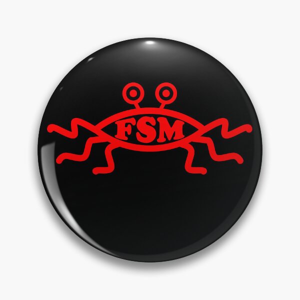 Item preview, Funny Nerdy Flying Spaghetti Monster FSM Symbol Skeptic Red Text designed and sold by MathWare MathClips.