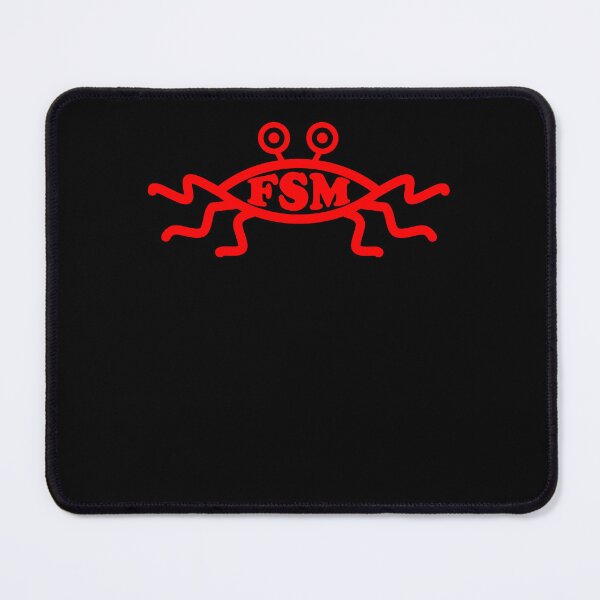 Item preview, Funny Nerdy Flying Spaghetti Monster FSM Symbol Skeptic Red Text designed and sold by MathWare MathClips.