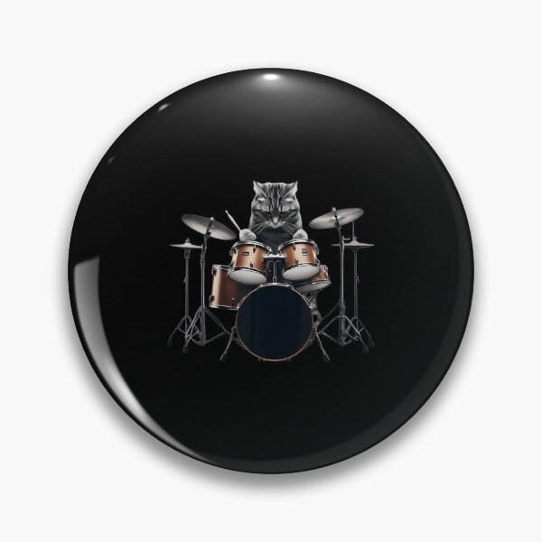 Item preview, Cat Playing Drums Kitten Drummer Drumming Musician Band designed and sold by LunaDangelo.