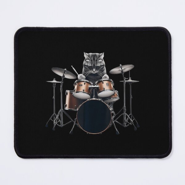 Item preview, Cat Playing Drums Kitten Drummer Drumming Musician Band designed and sold by LunaDangelo.