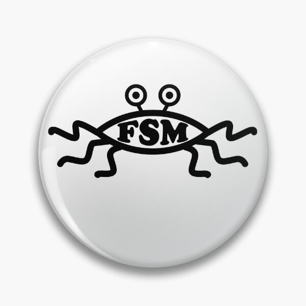 Item preview, Funny Nerdy Flying Spaghetti Monster FSM Symbol Skeptic Black Text designed and sold by MathWare MathClips.