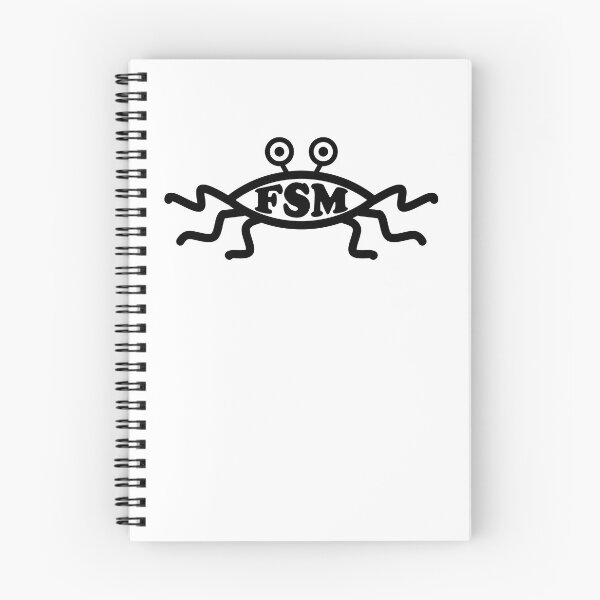 Item preview, Funny Nerdy Flying Spaghetti Monster FSM Symbol Skeptic Black Text designed and sold by MathWare MathClips.