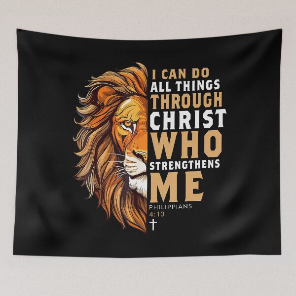 Item preview, Christian I Can Do All Things Through Christ Lion designed and sold by CandyceMillie.