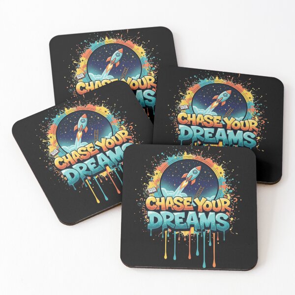Item preview, Chase Your Dreams Rocket Design – Motivational Space Quote Art designed and sold by rela.tablefits.