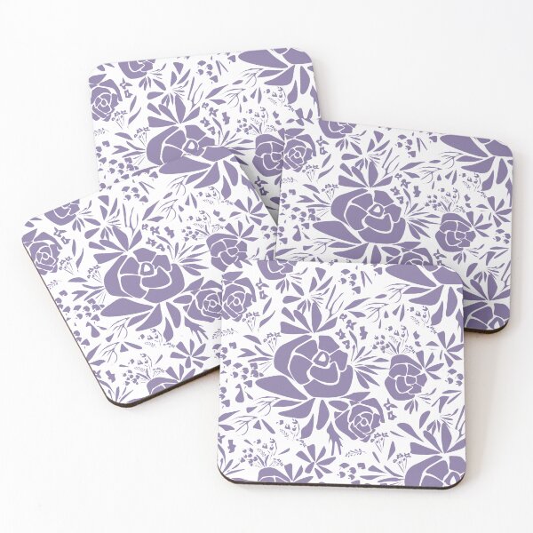Item preview, Rose flower stencil applique white purple  designed and sold by fuzzyfox.