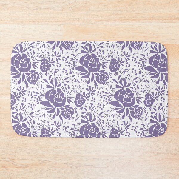 Item preview, Rose flower stencil applique white purple  designed and sold by fuzzyfox.