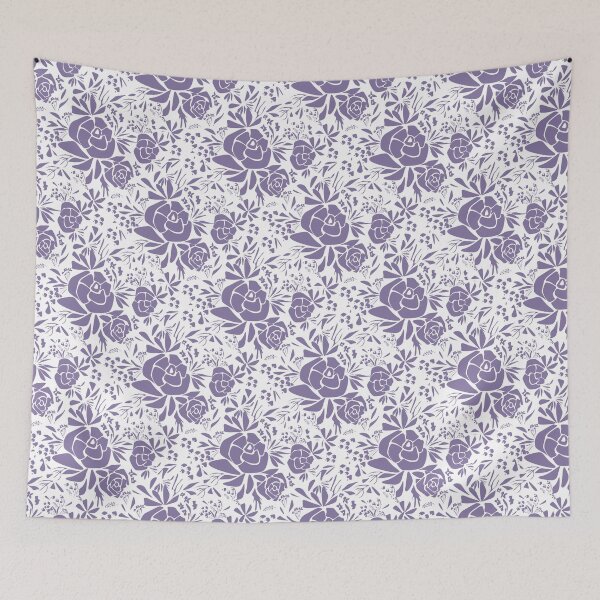 Item preview, Rose flower stencil applique white purple  designed and sold by fuzzyfox.