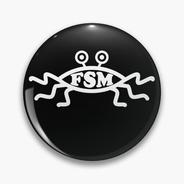 Item preview, Funny Nerdy Flying Spaghetti Monster FSM Symbol Skeptic White Text designed and sold by MathWare MathClips.