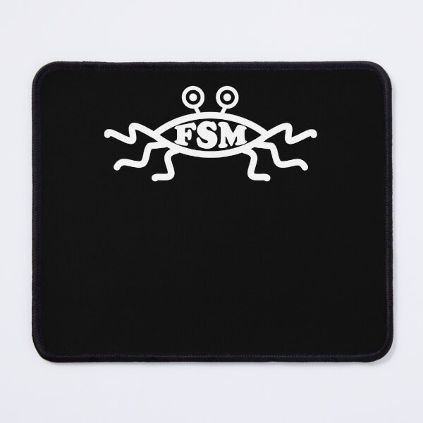 Item preview, Funny Nerdy Flying Spaghetti Monster FSM Symbol Skeptic White Text designed and sold by MathWare MathClips.