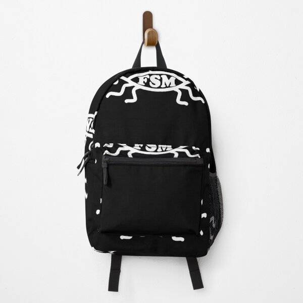 Item preview, Funny Nerdy Flying Spaghetti Monster FSM Symbol Skeptic White Text designed and sold by MathWare MathClips.