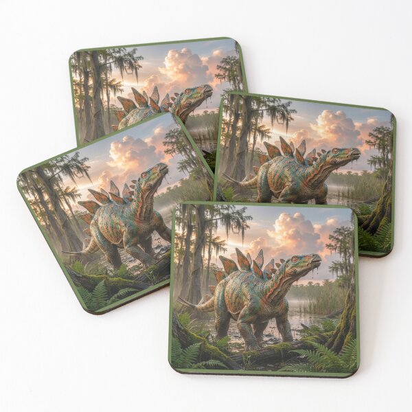 Item preview, Colorful Dinosaur: Stegosaurus Surprised in Coastal Swamp designed and sold by Tridentulus.