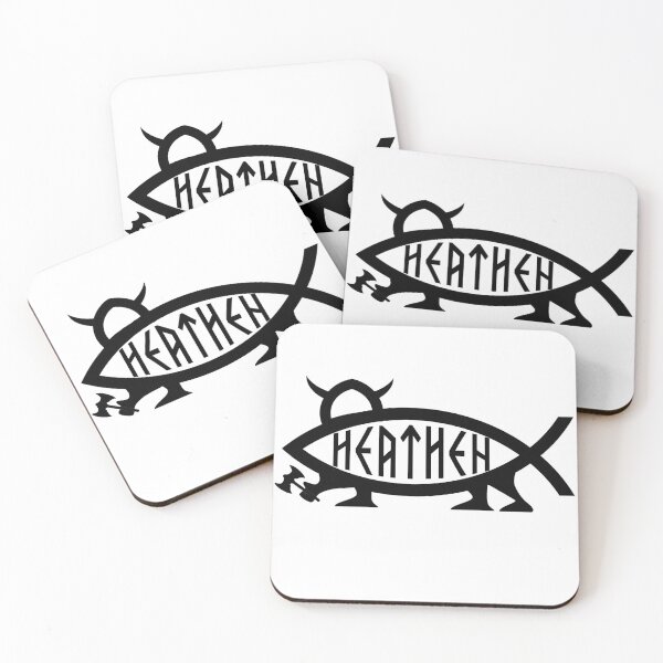 Item preview, Funny Nerdy Heathen Fish with Legs Symbol Skeptic Black Text designed and sold by MathWare MathClips.