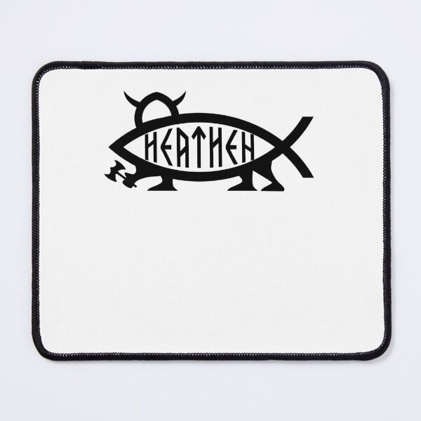 Item preview, Funny Nerdy Heathen Fish with Legs Symbol Skeptic Black Text designed and sold by MathWare MathClips.