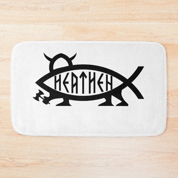 Item preview, Funny Nerdy Heathen Fish with Legs Symbol Skeptic Black Text designed and sold by MathWare MathClips.