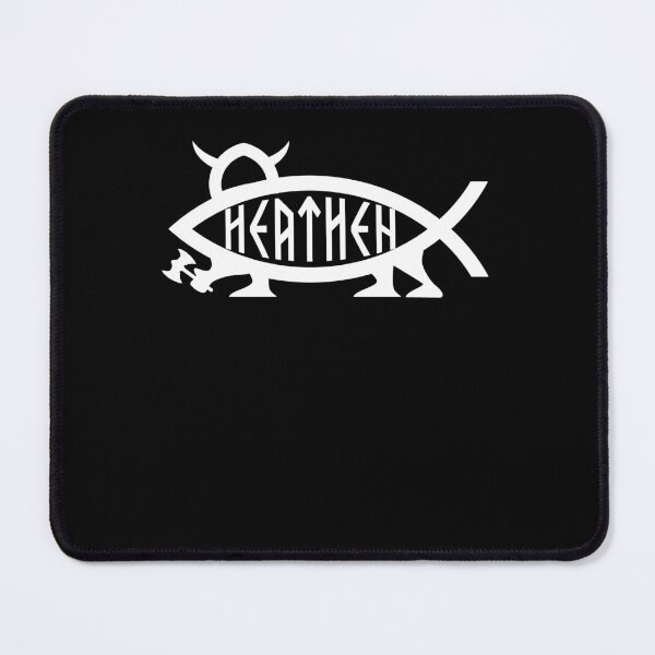 Item preview, Funny Nerdy Heathen Fish with Legs Symbol Skeptic White Text designed and sold by MathWare MathClips.