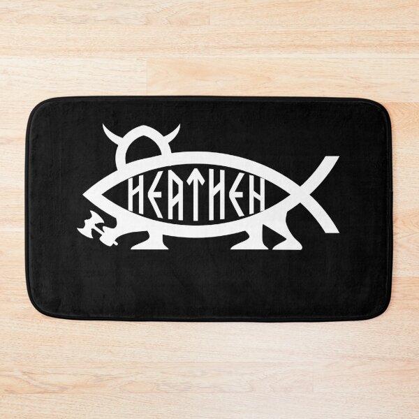 Item preview, Funny Nerdy Heathen Fish with Legs Symbol Skeptic White Text designed and sold by MathWare MathClips.