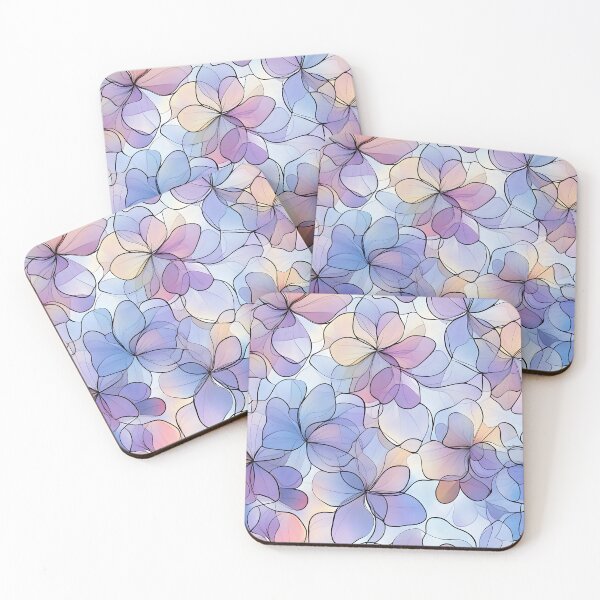 Item preview, Iridescent Petal Bloom Pattern – Soft Pastel Floral Line Art Seamless Repeat designed and sold by Inspiring Strokes.