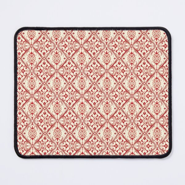 Item preview, Vintage Red Ornamental Floral Pattern • Elegant Curved Motif & Diamond Design designed and sold by baheeya.