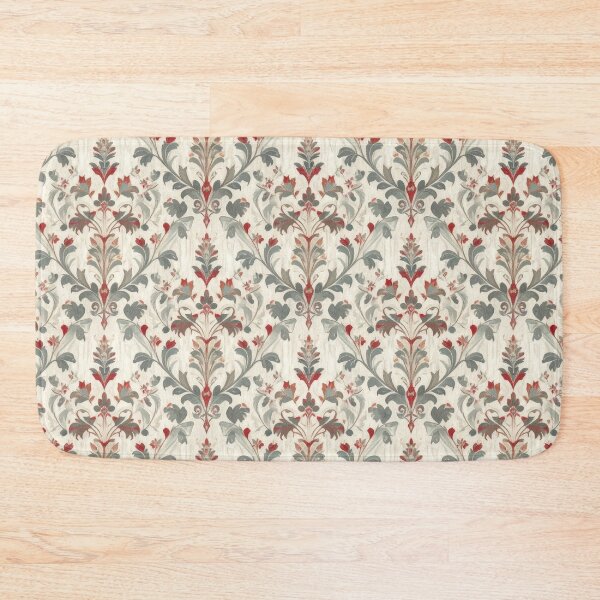 Item preview, Vintage Damask Floral Pattern • Muted Red & Sage Ornamental Design designed and sold by baheeya.