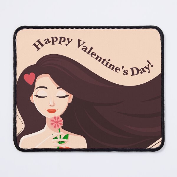 Item preview, Happy Valentine’s Day Romantic Woman Illustration with Flower designed and sold by JoelmaQ.
