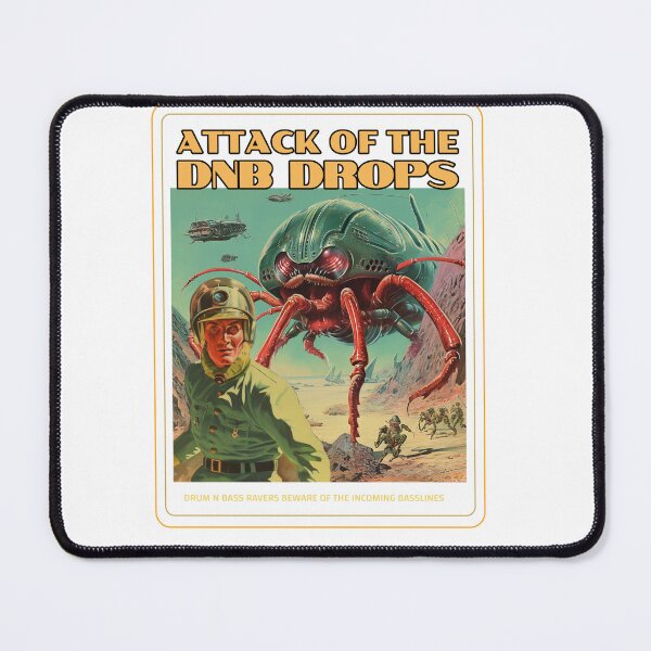 Item preview, Attack Of The DnB Drops Drum N Bass Festival Sci Fi Alien Pop Art Comic Book designed and sold by Ravermonkey.