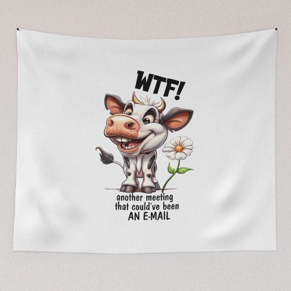 Item preview, Funny Cute Cartoon Cow Clipart – Office Humor Cow with Flower Illustration designed and sold by LunaPixelStudio.
