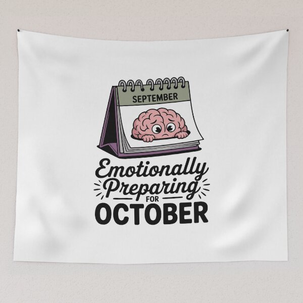 Item preview, Emotionally Preparing for October | Funny Fall Quote Design designed and sold by ThatBBStore.