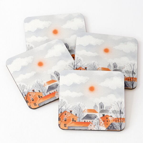 Item preview, Winter landscape of town houses designed and sold by Design4uStudio.