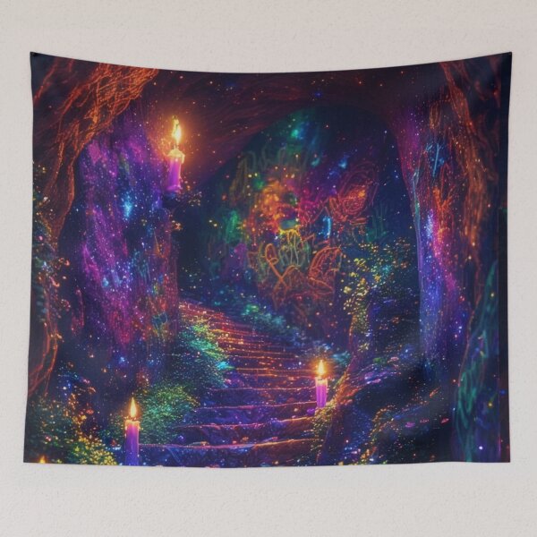 Item preview, Magical path of candles in cave designed and sold by Mianku | Für das Leben.