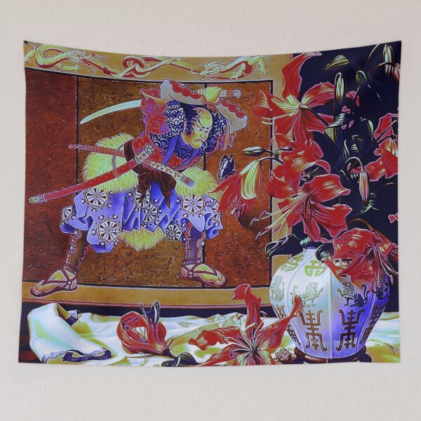 Item preview, Samurai & Red Lillies designed and sold by NightRaida.