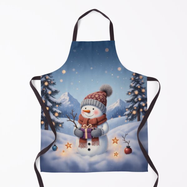 Item preview, Snowy Gift Bearer – Whimsical Snowman Winter Art Print designed and sold by Whimsical Hug.