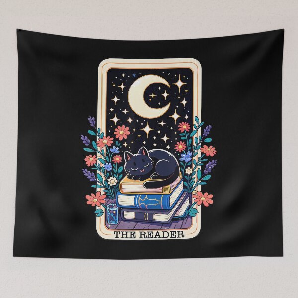 Item preview, The Reader Tarot – Cat On Book Stack designed and sold by ydivotci44.