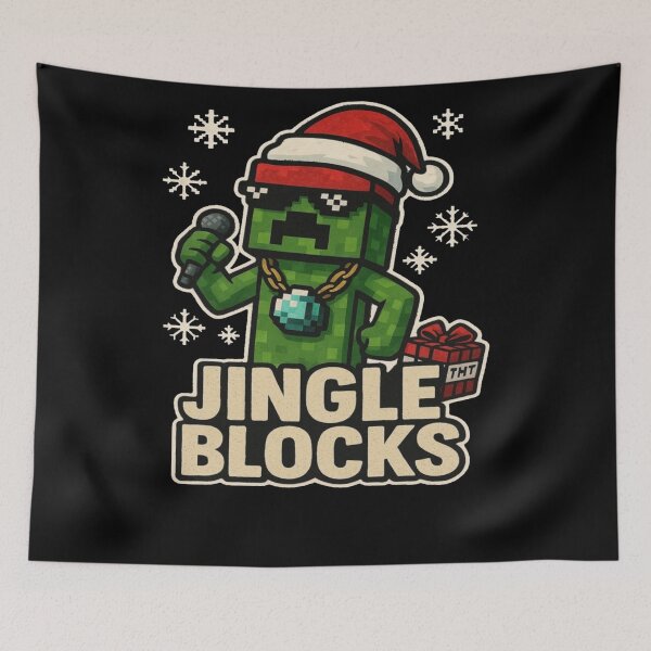 Item preview, Jingle Blocks Funny Minecraft Christmas Creeper Parody Design   designed and sold by freelschrabo.