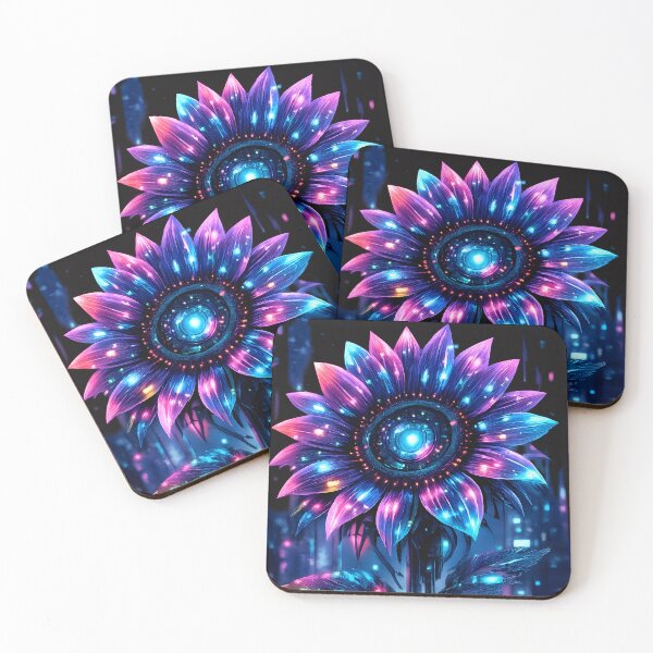 Item preview, Cyberpunk Neon Sunflower – Futuristic Sci-Fi Flower with Glowing Circuits designed and sold by ChubbyGoong.