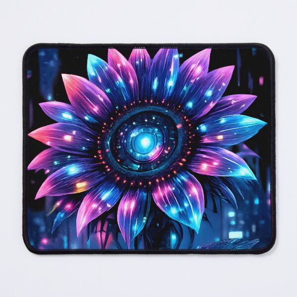 Item preview, Cyberpunk Neon Sunflower – Futuristic Sci-Fi Flower with Glowing Circuits designed and sold by ChubbyGoong.