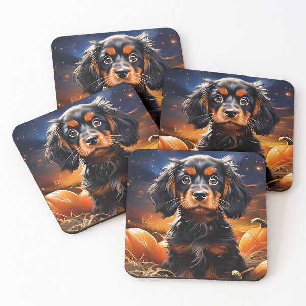 Item preview, Autumn dog among pumpkins in a field designed and sold by Mianku | Für das Leben.