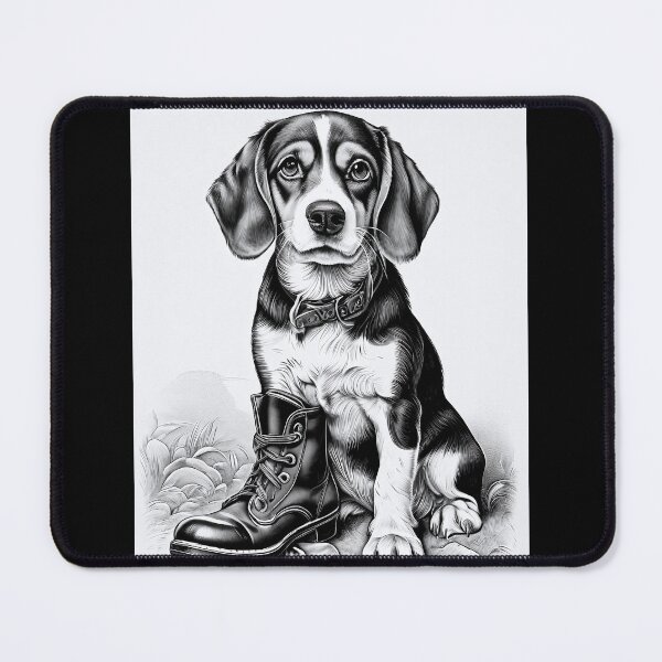 Item preview, Beagle with leather shoe black white designed and sold by Mianku | Für das Leben.